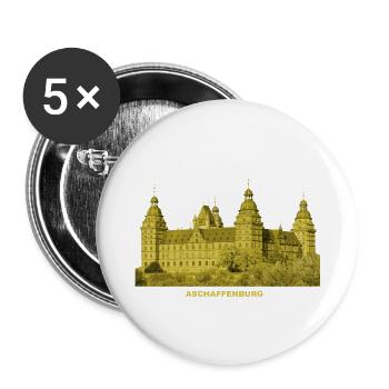 Aschaffenburg Schloss Johannisburg Franken Bayern - Lot de 5 petits badges (25 mm) - blanc - Devant