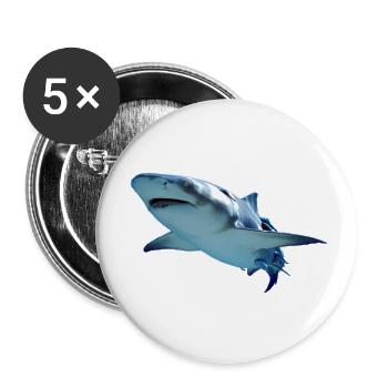 shark - Buttons small 1''/25 mm (5-pack) - white - Front