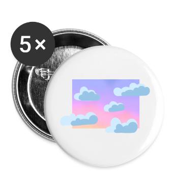 Pastell Wolkenhimmel - Buttons klein 25 mm (5er Pack) - Weiß - Vorne
