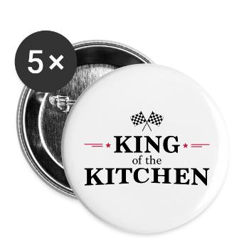 King of the Kitchen - Buttons small 1''/25 mm (5-pack) - white - Front
