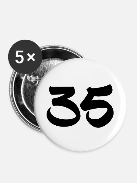 35 - Buttons klein 25 mm (5er Pack) - Weiß