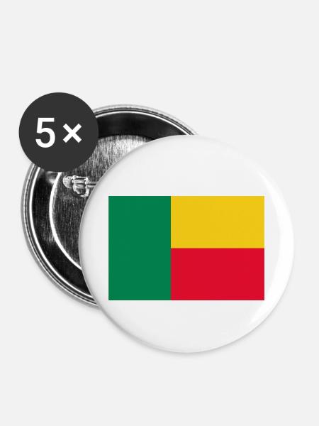 Benin-Flagge - Buttons klein 25 mm (5er Pack) - Weiß