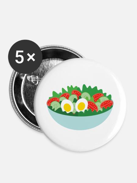 Salat - Buttons klein 25 mm (5er Pack) - Weiß