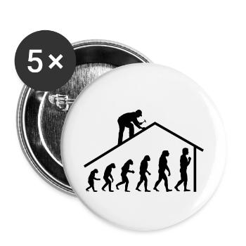 Homme charpentier outil d’artisanat - Lot de 5 petits badges (25 mm) - blanc - Devant