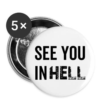 Rendez-vous en enfer - Lot de 5 petits badges (25 mm) - blanc - Devant
