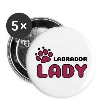 Dame labrador avec la patte fière propriétaire de chien - Lot de 5 petits badges (25 mm) - blanc - Devant
