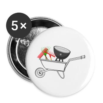 Jardin centre de data center cadeau jardinier - Lot de 5 petits badges (25 mm) - blanc - Devant