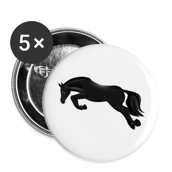 Cheval de saut - Lot de 5 petits badges (25 mm) - blanc - Devant
