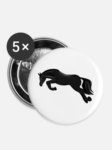Springpferd - Buttons klein 25 mm (5er Pack) - Weiß