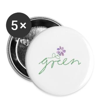 Vert Nature - Lot de 5 petits badges (25 mm) - blanc - Devant