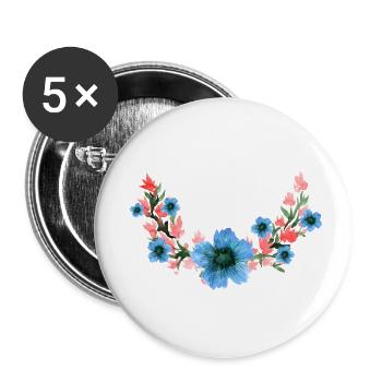 blumen - Buttons klein 25 mm (5er Pack) - Weiß - Vorne