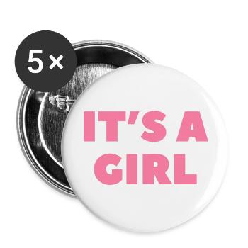 C’est une fille - Lot de 5 petits badges (25 mm) - blanc - Devant