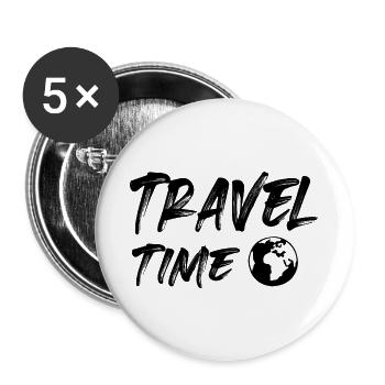 travel time - Buttons small 1''/25 mm (5-pack) - white - Front