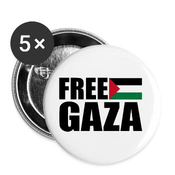 Free gaza - Buttons small 1''/25 mm (5-pack) - white - Front