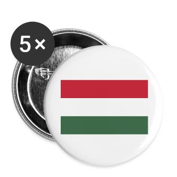 Drapeau de la Hongrie - Lot de 5 petits badges (25 mm) - blanc - Devant