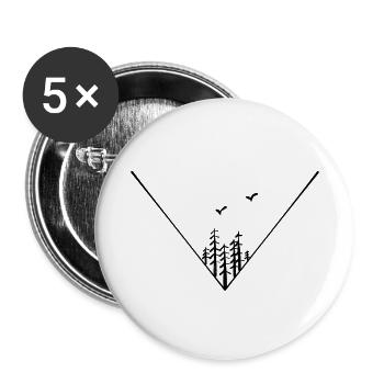 Quiet forest - Buttons small 1''/25 mm (5-pack) - white - Front