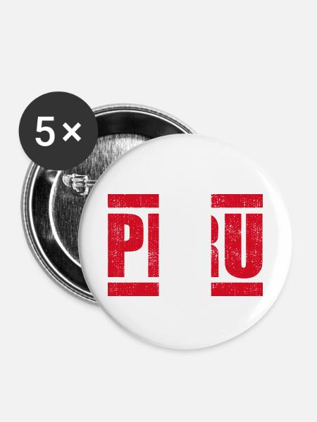 Peru - Buttons klein 25 mm (5er Pack) - Weiß