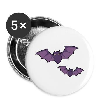 Bats - Buttons small 1''/25 mm (5-pack) - white - Front