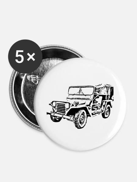 Auto - Buttons klein 25 mm (5er Pack) - Weiß