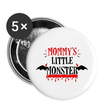 Mommys little monster - Buttons small 1''/25 mm (5-pack) - white - Front