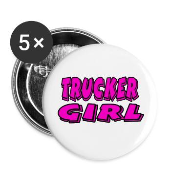 Trucker Girl - Lot de 5 petits badges (25 mm) - blanc - Devant