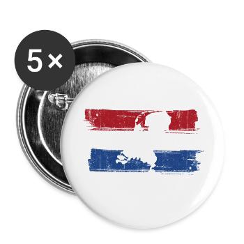 Porträt im Trikolor-Pinsel - Buttons klein 25 mm (5er Pack) - Weiß - Vorne