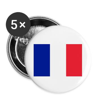 Drapeau français - Lot de 5 petits badges (25 mm) - blanc - Devant