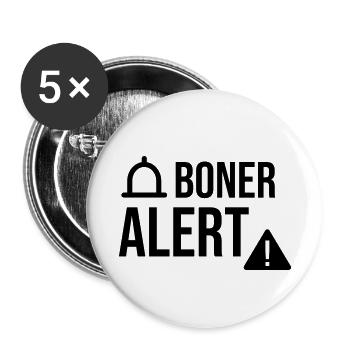 Boner Alert - Buttons klein 25 mm (5er Pack) - Weiß - Vorne