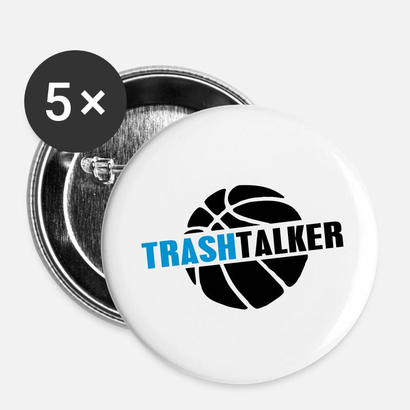 Basketball - Buttons small 1''/25 mm (5-pack) - white