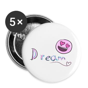 Träumer traum - Buttons klein 25 mm (5er Pack) - Weiß - Vorne