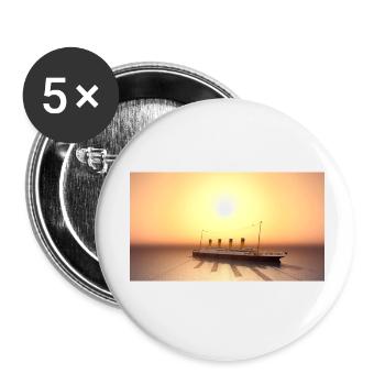 Historisches Passagierschiff Titanic auf hoher See - Buttons klein 25 mm (5er Pack) - Weiß - Vorne