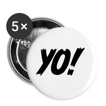 YO! - Buttons klein 25 mm (5er Pack) - Weiß - Vorne