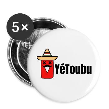 YéToubu - Humour youtube - Humour Apéro - Lot de 5 petits badges (25 mm) - blanc - Devant