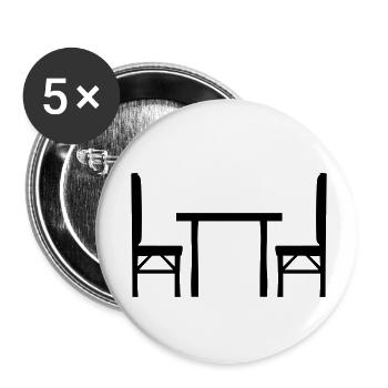 Table 2 chairs - Buttons small 1''/25 mm (5-pack) - white - Front