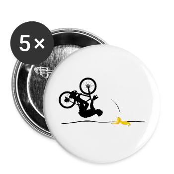 Radfahrer, Bananenschale, Radsport Rennrad Fahrrad - Buttons klein 25 mm (5er Pack) - Weiß - Vorne