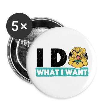 I do what I want - Buttons small 1''/25 mm (5-pack) - white - Front