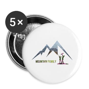 Mountain Family - Buttons small 1''/25 mm (5-pack) - white - Front