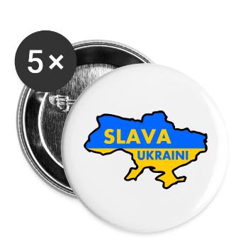 Slava ukraini - Buttons small 1''/25 mm (5-pack) - white - Front