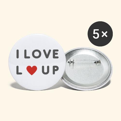 I LOVE LOUP - Lot de 5 petits badges (25 mm)