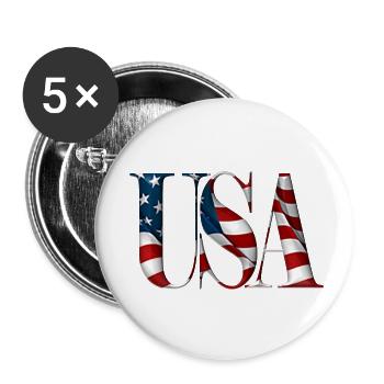 Texte des États-Unis - Lot de 5 petits badges (25 mm) - blanc - Devant