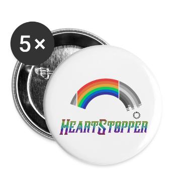 Heartstopper Heart Stopper Rainbow LBGTQIA+ - Buttons small 1''/25 mm (5-pack) - white - Front