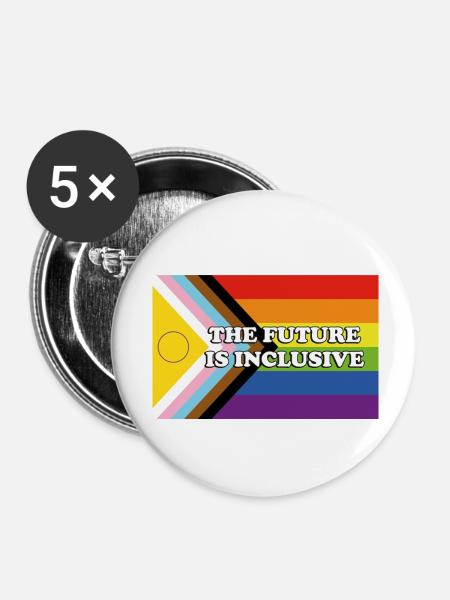 DIE ZUKUNFT IST INKLUSIV - Buttons klein 25 mm (5er Pack) - Weiß