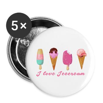 iceicecream,eis, i love icecream,pastell,wassereis - Buttons klein 25 mm (5er Pack) - Weiß - Vorne