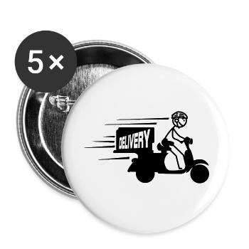 Scooter-Paket oder SMS-Lieferung - Buttons klein 25 mm (5er Pack) - Weiß - Vorne