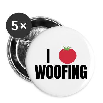 i love woofing - Buttons small 1''/25 mm (5-pack) - white - Front