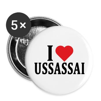 T-Shirt Io amo Ussassai T-Shirt Sardegna - Buttons klein 25 mm (5er Pack) - Weiß - Vorne