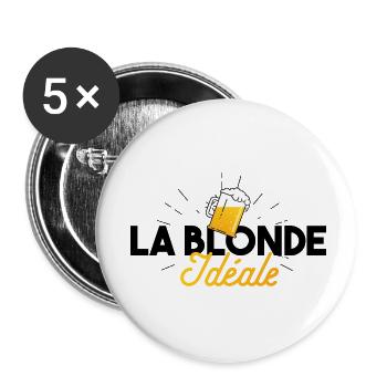 La blonde Idéale - Lot de 5 petits badges (25 mm) - blanc - Devant