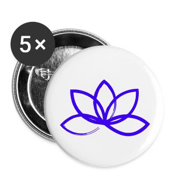 Lotus flower - Buttons small 1''/25 mm (5-pack) - white - Front