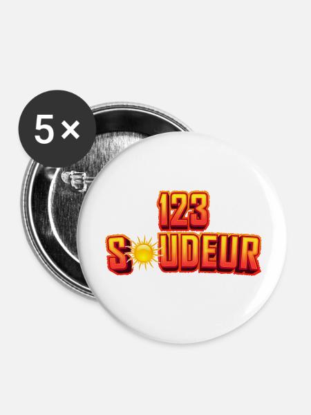 Schweißer in Aktion - Buttons klein 25 mm (5er Pack) - Weiß