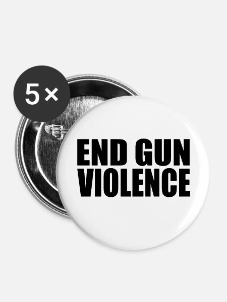 End gun violence - Buttons klein 25 mm (5er Pack) - Weiß